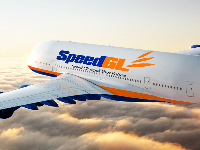 SpeedGL腾翼搏时国际货运logo,vi设计